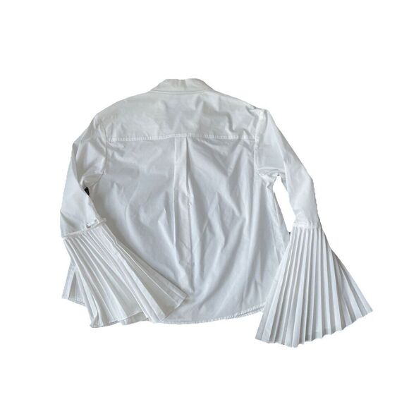 New $295 Jonathan Simkhai Jordy Shirt Blouse in White Size Medium - Picture 8 of 8